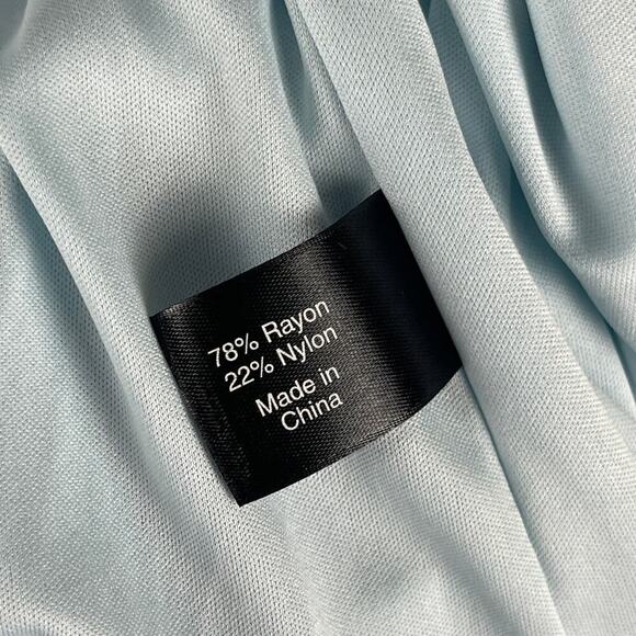 Lane Bryant Night Sky Blue Tiered Crepe Maxi Dress Colorblock Long Sleeve SZ 16 - Picture 8 of 13